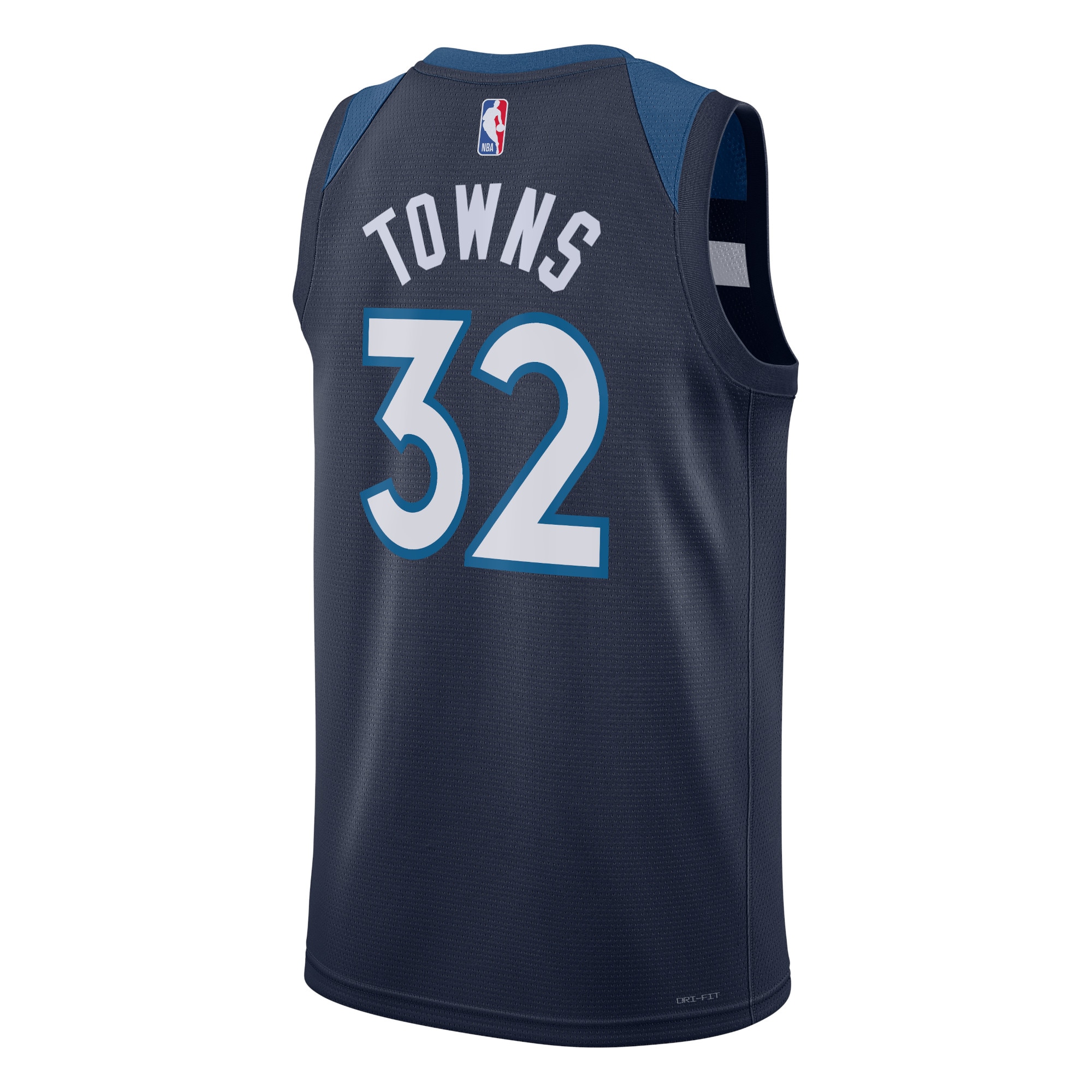 Alternative view of Minnesota Timberwolves Icon Edition Swingman Basketball Jersey - Navy - Karl-Anthony Towns - Unisex - JS915 