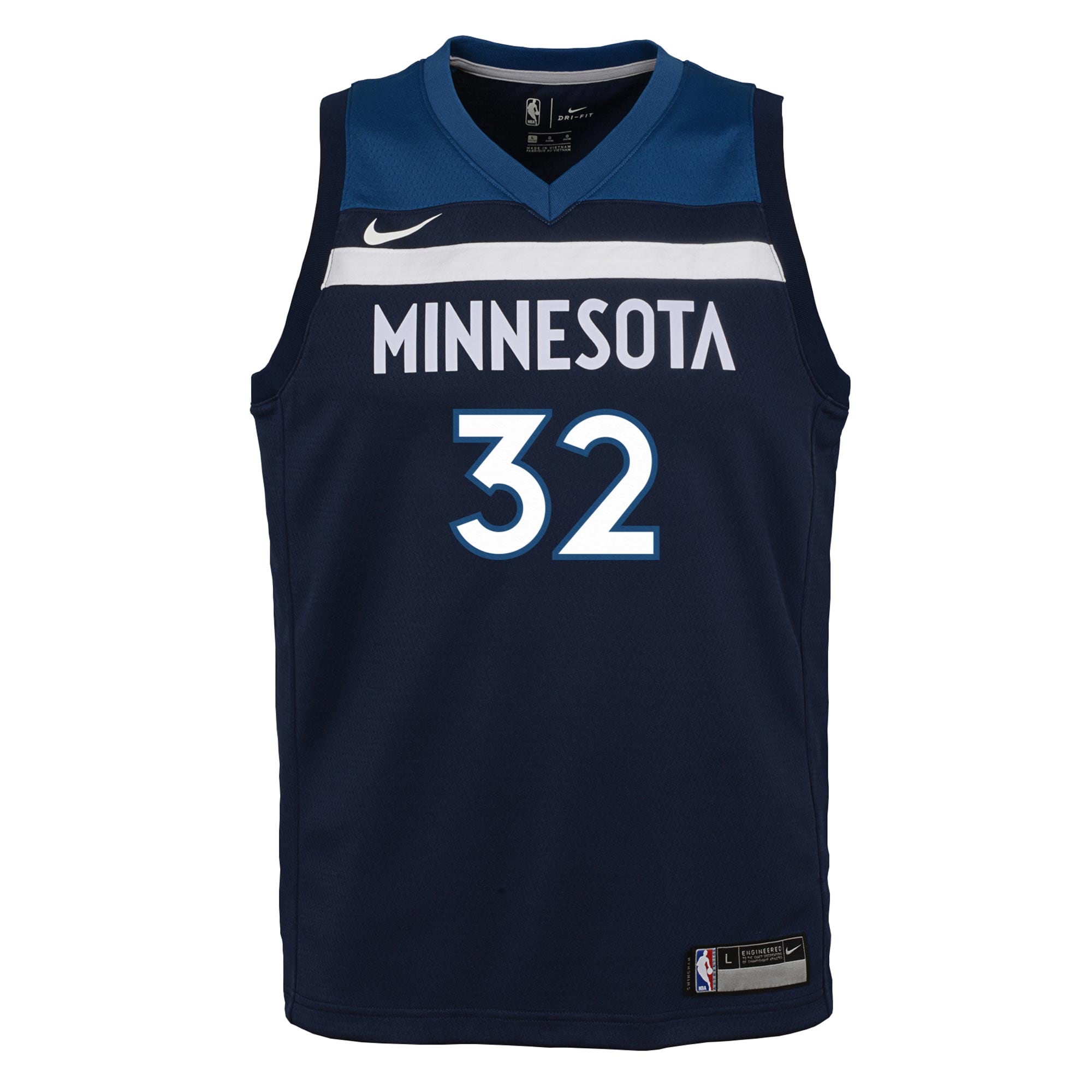 Minnesota Timberwolves Icon Edition Swingman Basketball Jersey - Navy - Karl-Anthony Towns - Youth - JS963 