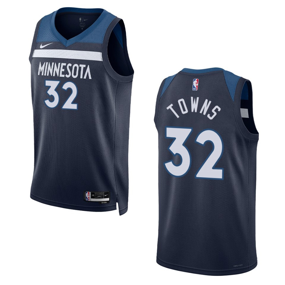 Minnesota Timberwolves Karl-anthony Towns 2022-23 Icon Edition Navy Swingman Basketball Jersey