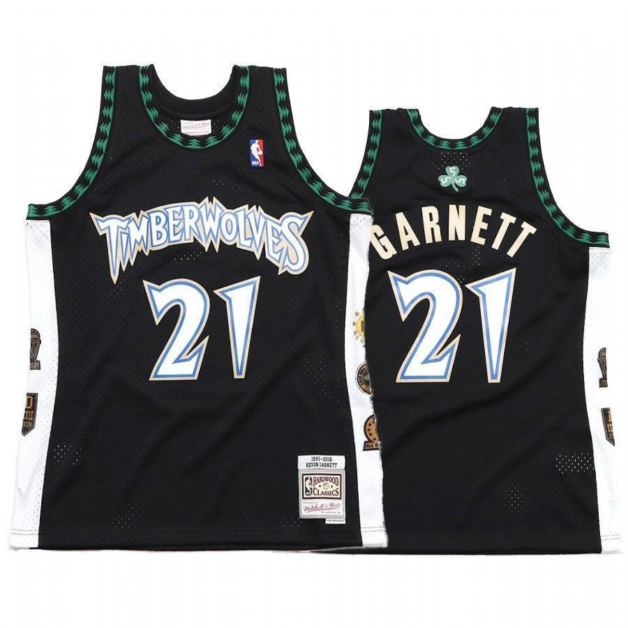 Minnesota Timberwolves Kevin Garnett 21 Black Hall Of Fame Basketball Jersey - JS213 
