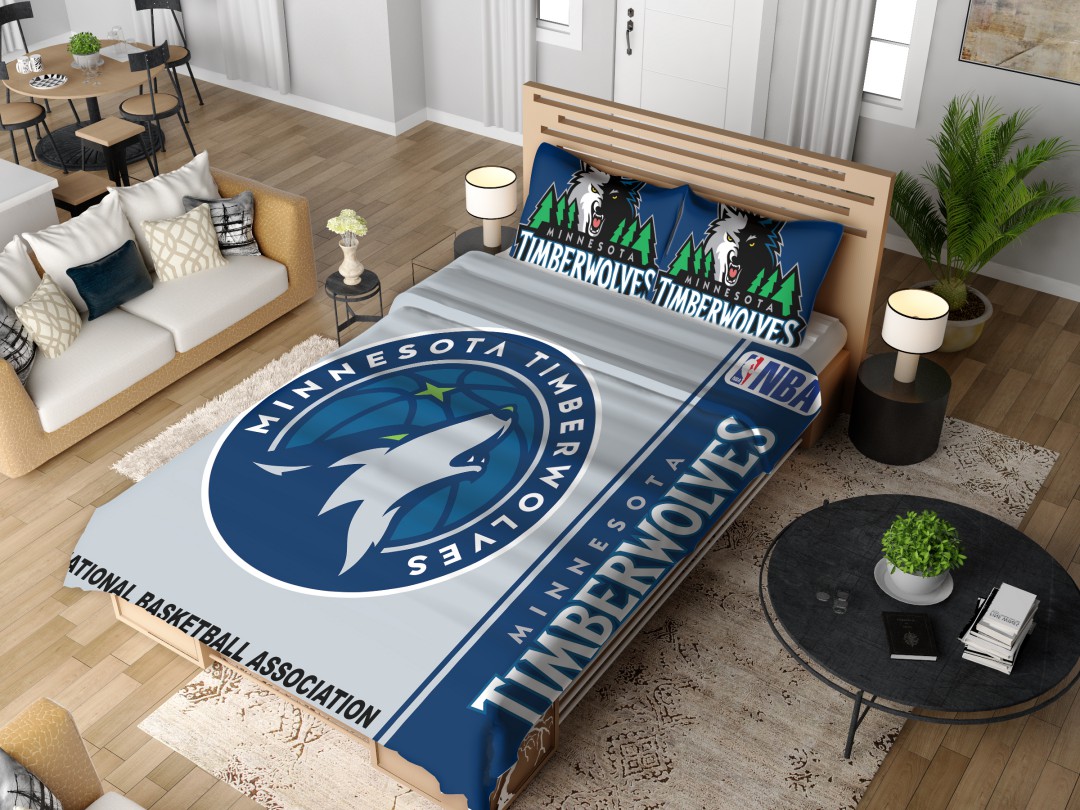 Alternative view of Minnesota Timberwolves NBA Basketball Bedding Set - Custom Bedding Set