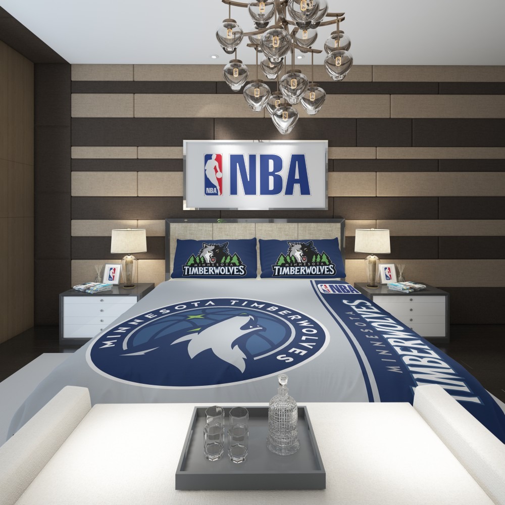 Alternative view of Minnesota Timberwolves NBA Basketball Comforter - Custom Bedding Set