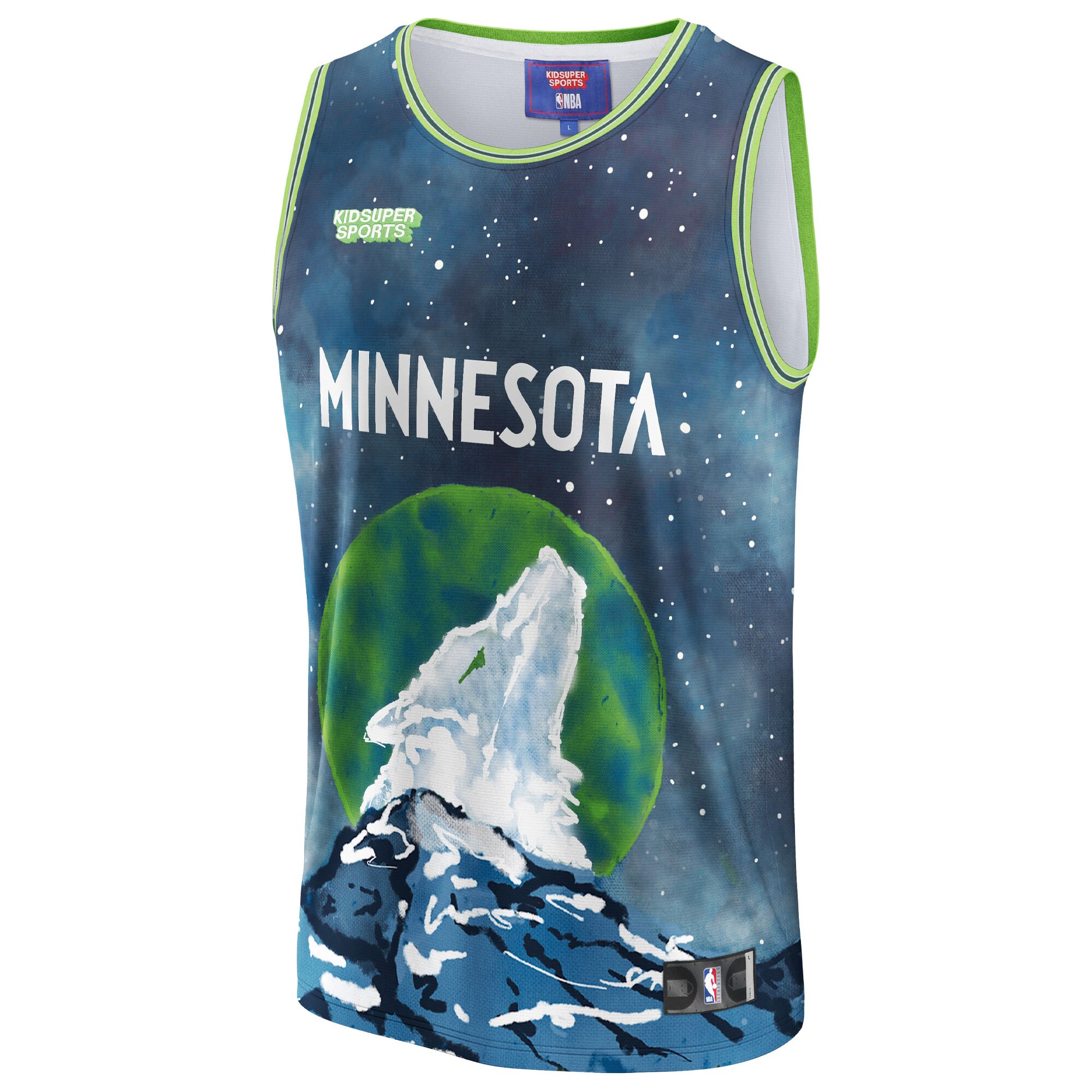 Alternative view of Minnesota Timberwolves Nba & Kidsuper Studios By Fanatics Unisex Hometown Basketball Jersey - Blue