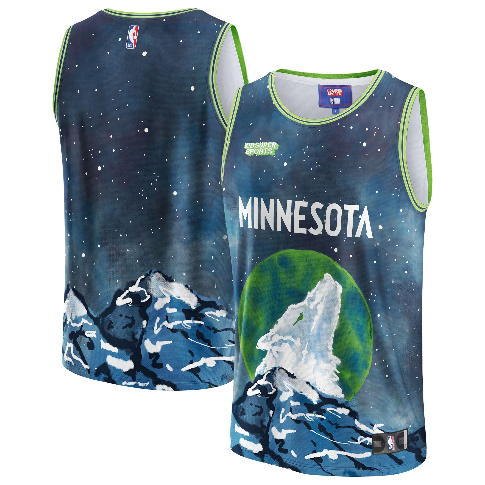 Minnesota Timberwolves Nba & Kidsuper Studios By Fanatics Unisex Hometown Basketball Jersey - Blue