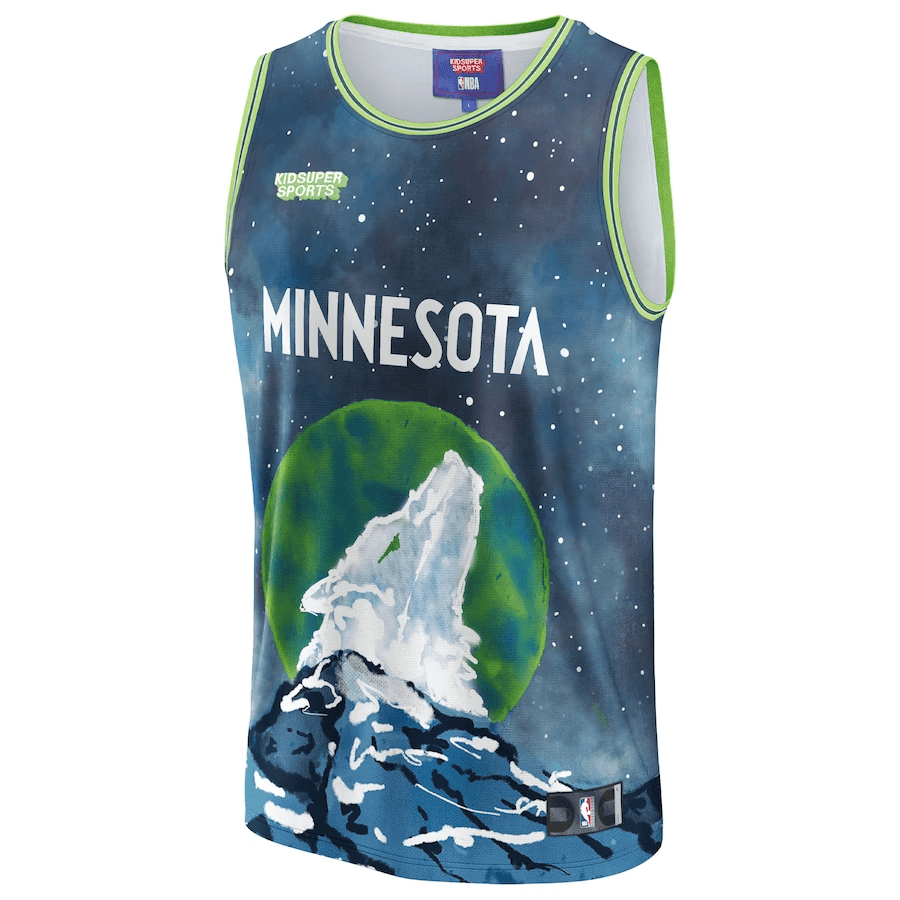 Alternative view of Minnesota Timberwolves NBA & KidSuper Studios Unisex Hometown Basketball Jersey - Blue - JS422 