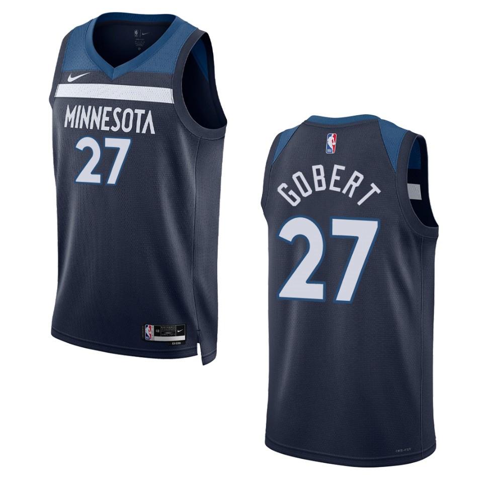 Minnesota Timberwolves Rudy Gobert 2022-23 Icon Edition Navy Swingman Basketball Jersey