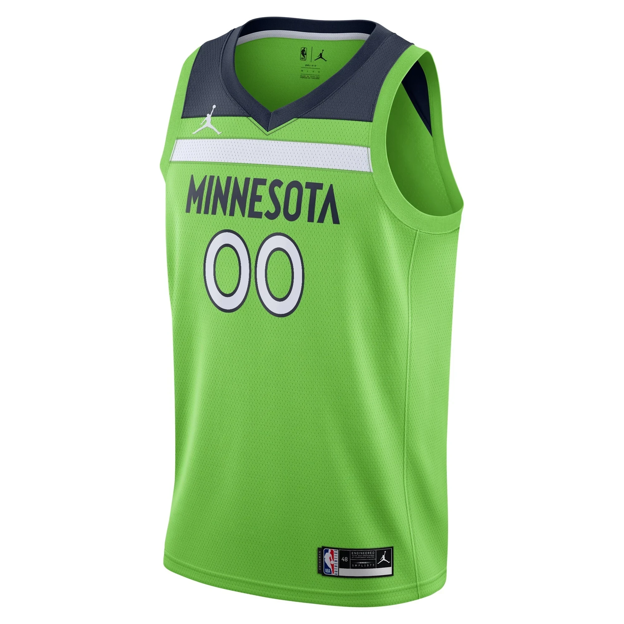 Alternative view of Minnesota Timberwolves Swingman Custom Basketball Jersey - Statement Edition - Green - JS593 