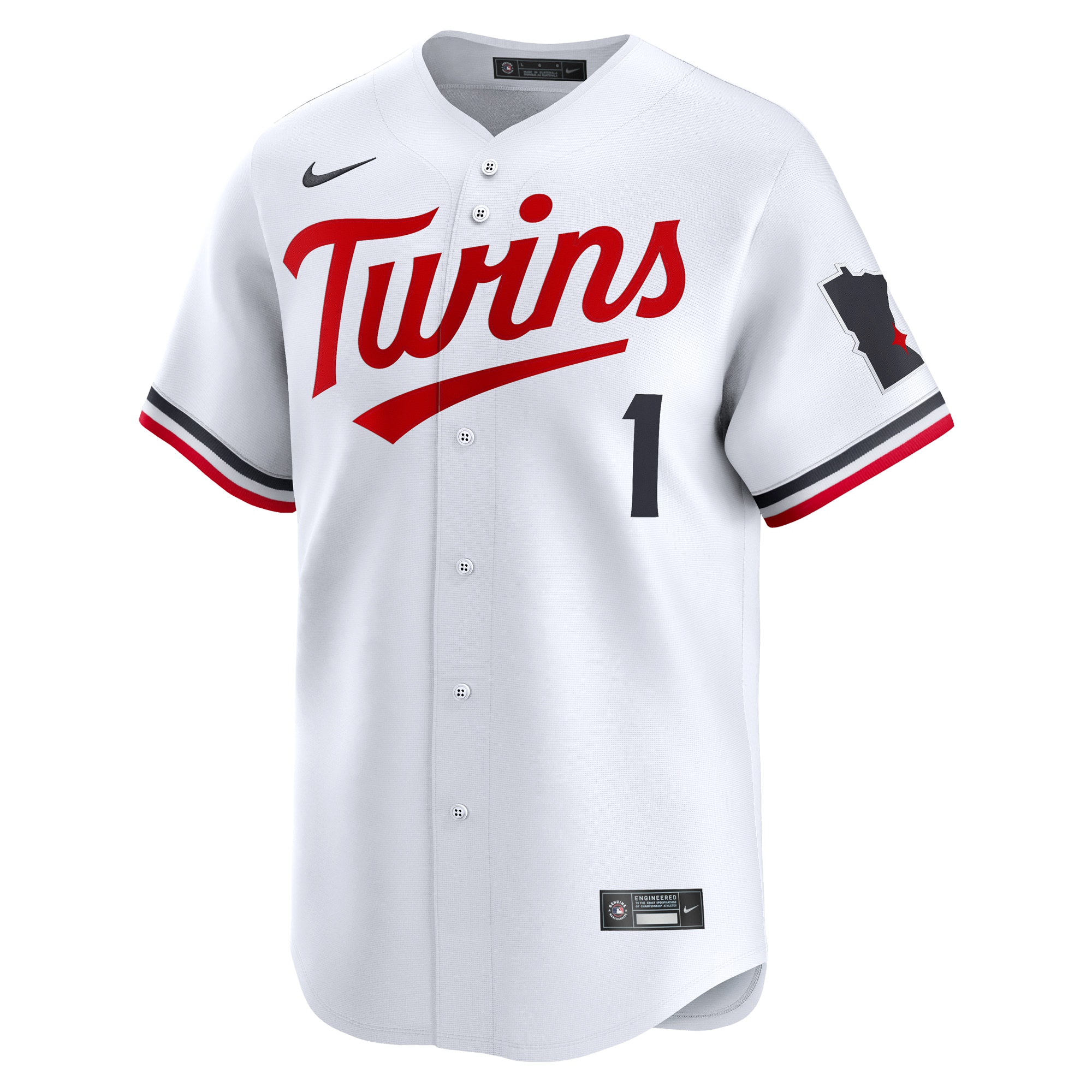 Alternative view of Minnesota Twins #1 Dad Home Limited Baseball Jersey - White