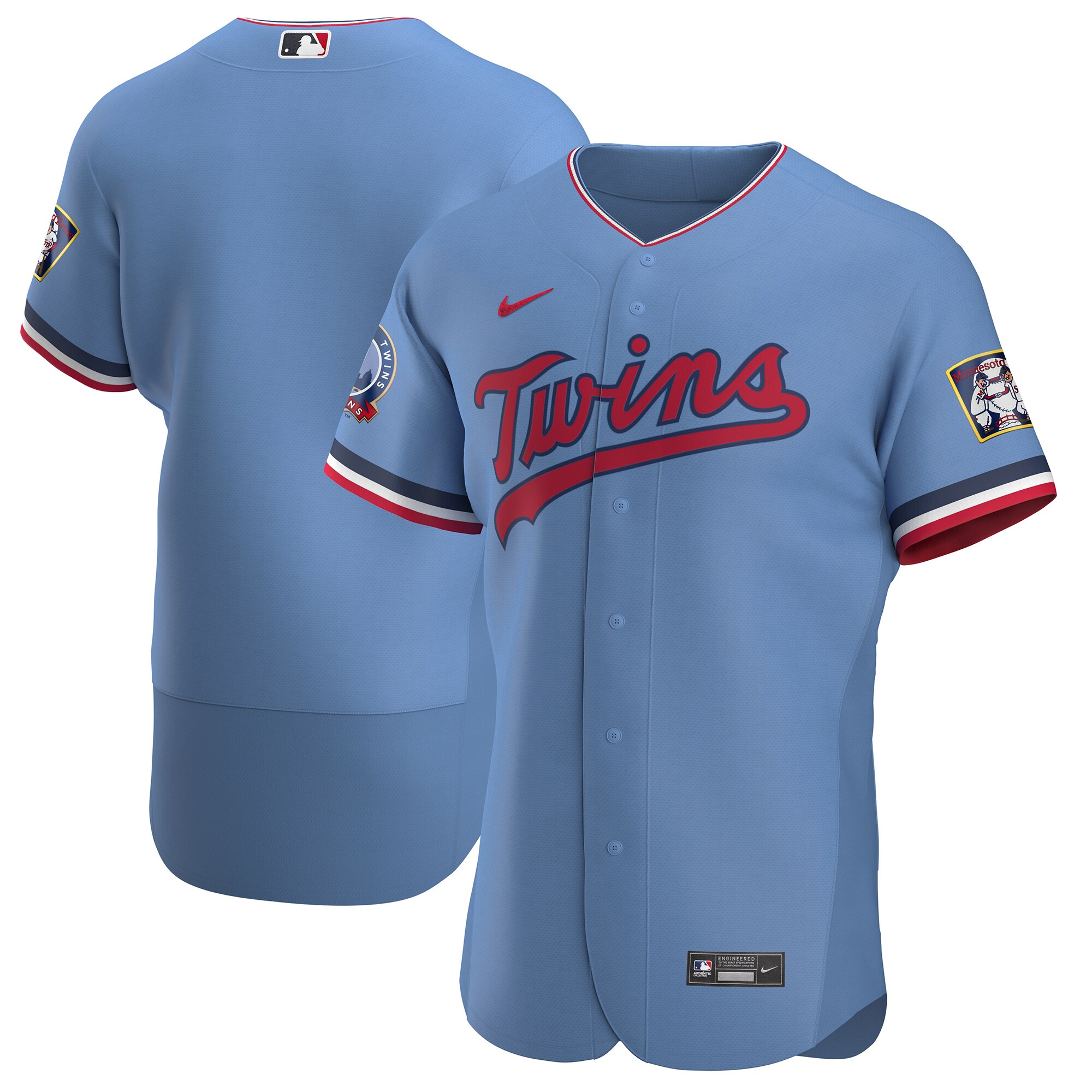 Minnesota Twins Alternate Authentic Team Baseball Jersey - Light Blue