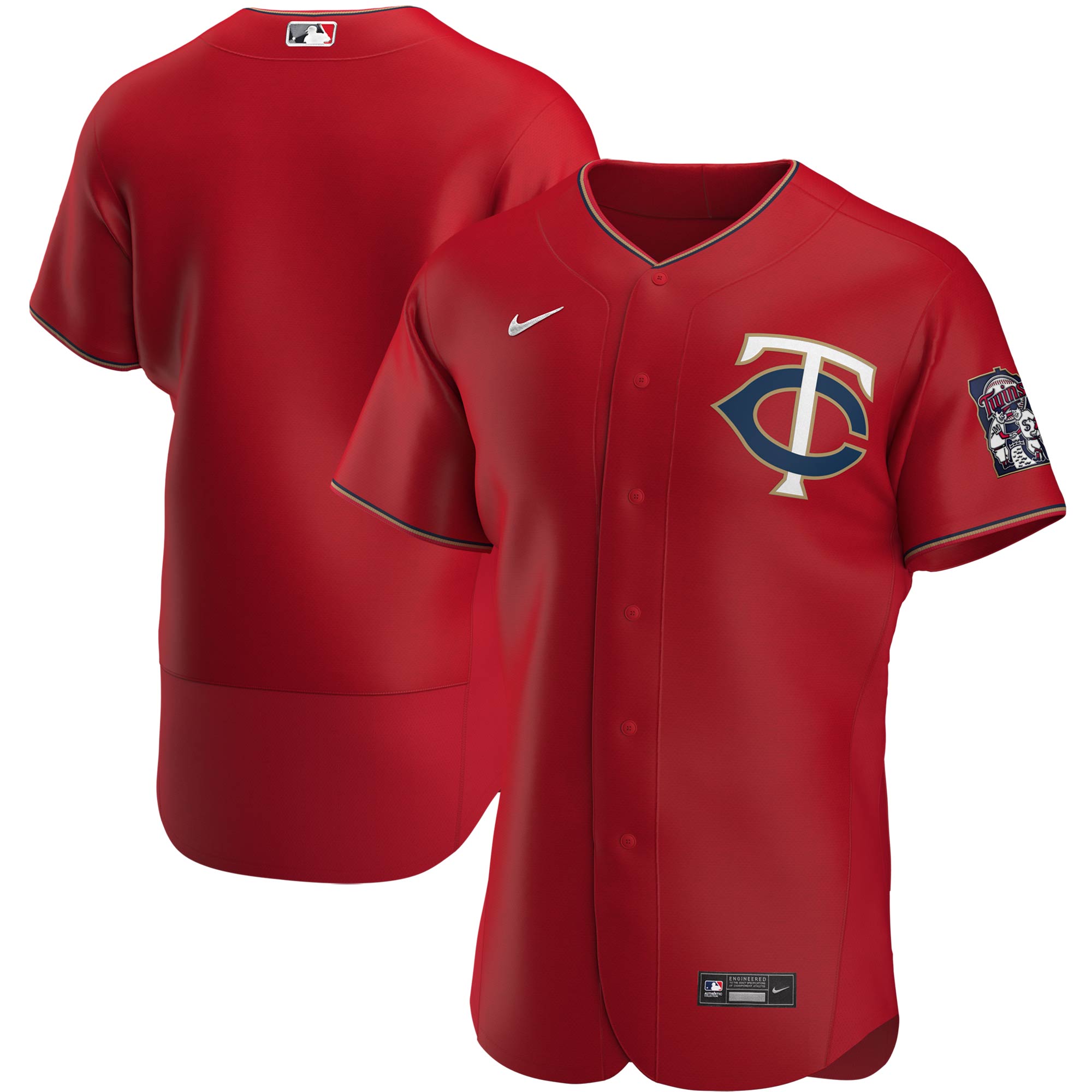 Alternative view of Minnesota Twins Alternate Authentic Team Baseball Jersey – Red