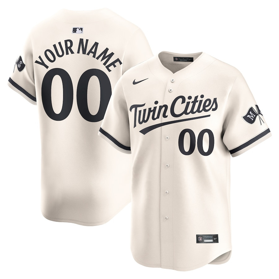 Minnesota Twins Alternate Limited Custom Men Baseball Jersey - Cream 