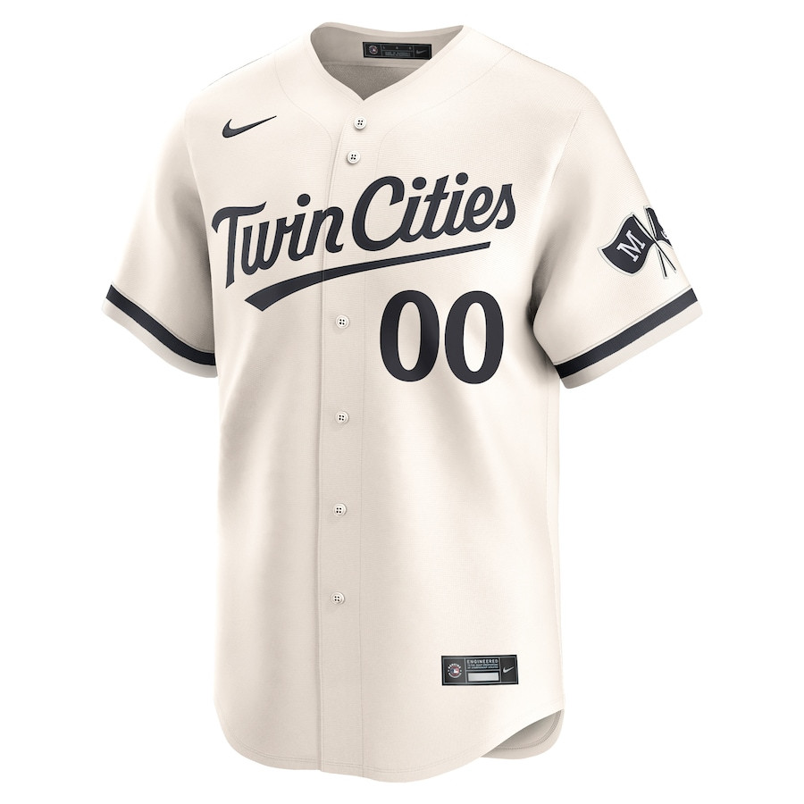 Alternative view of Minnesota Twins Alternate Limited Custom Men Baseball Jersey - Cream 