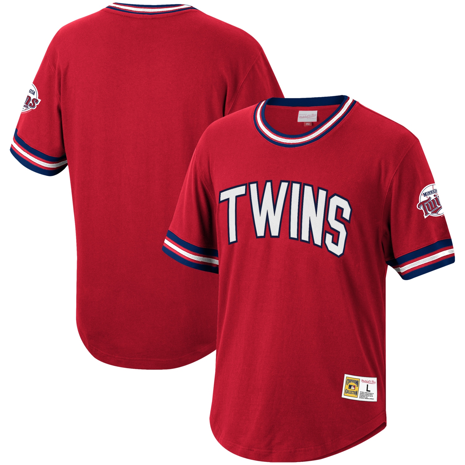 Minnesota Twins Mitchell & Ness Cooperstown Collection Wild Pitch Baseball Jersey T-shirt – Red