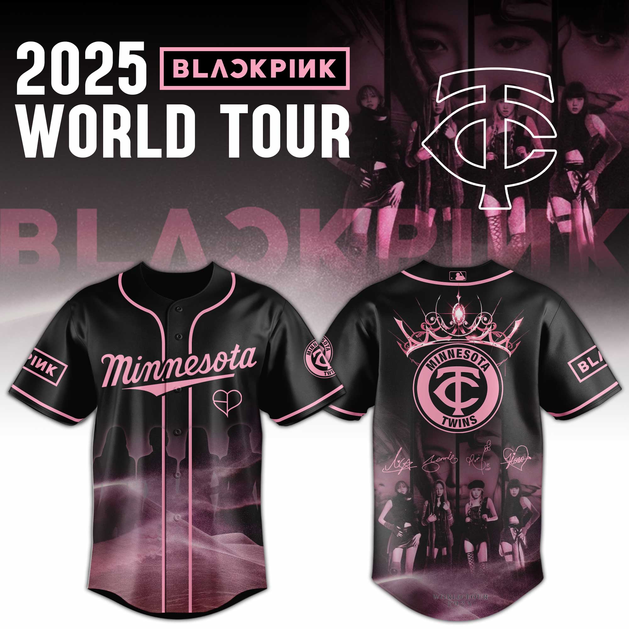Minnesota Twins Mlb X Blackpink 2025 World Tour Custom Baseball Jersey
