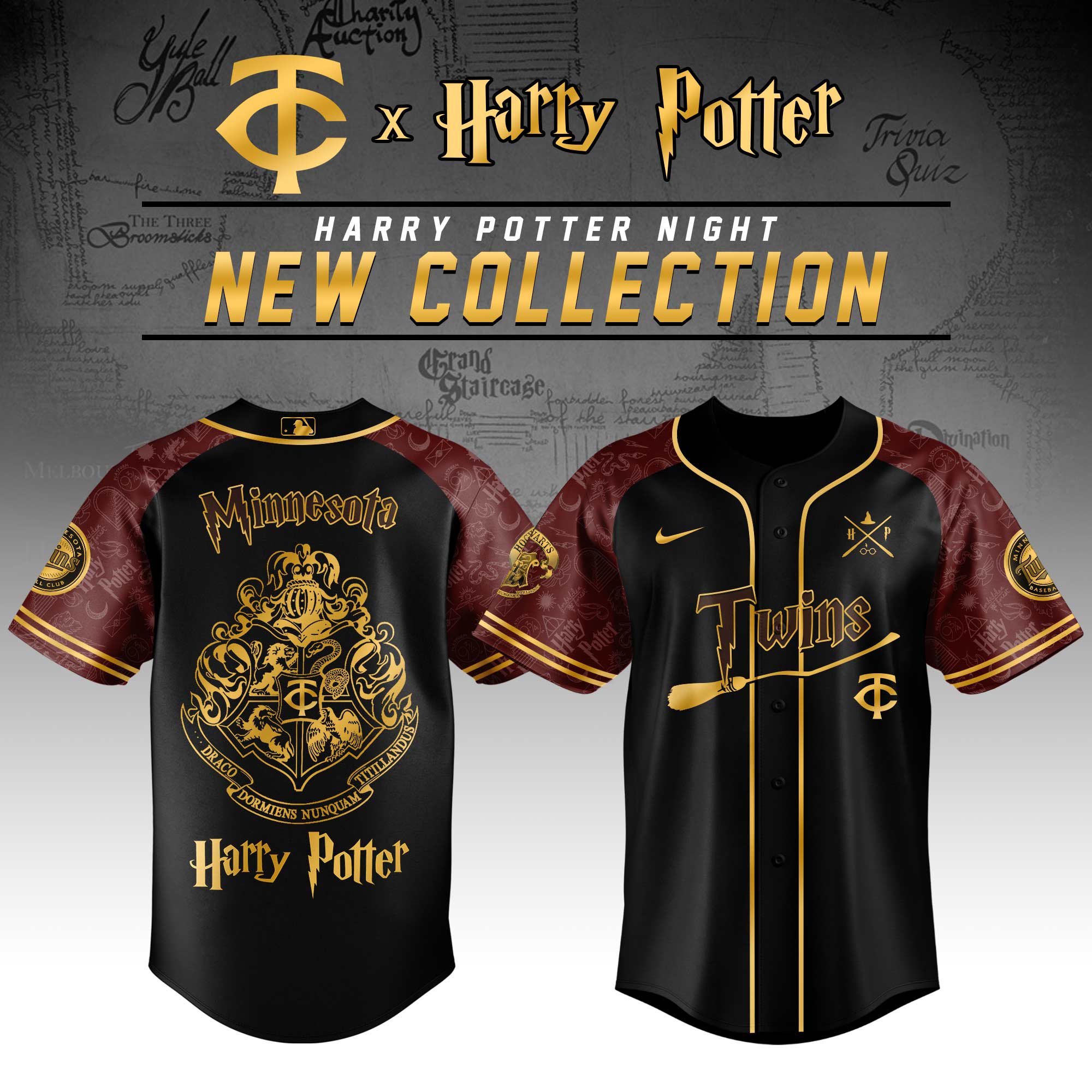 Minnesota Twins Mlb X Harry Potter Limited Edition Custom Baseball Jersey 2025