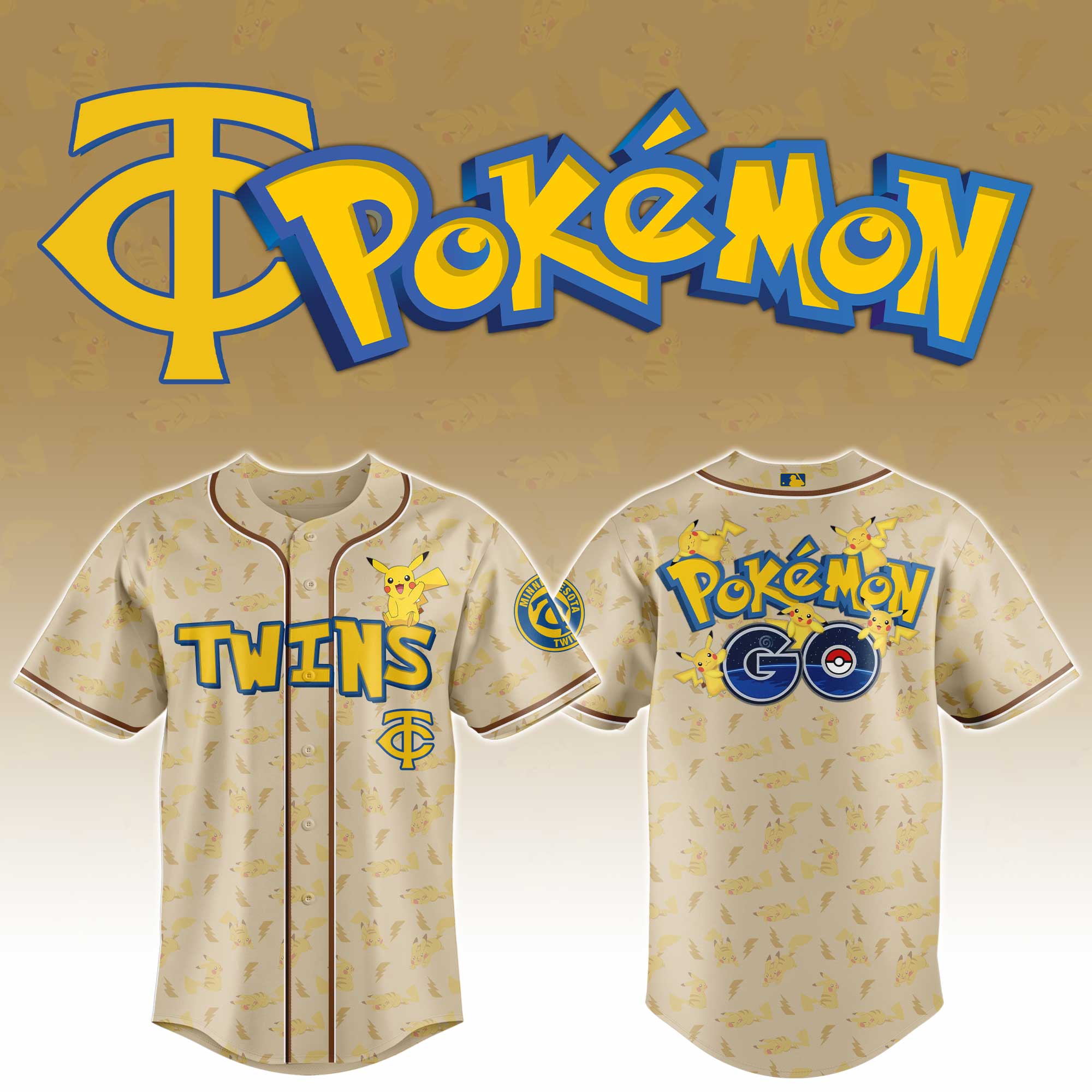 Minnesota Twins Mlb X Pokemon Go Custom Baseball Jersey