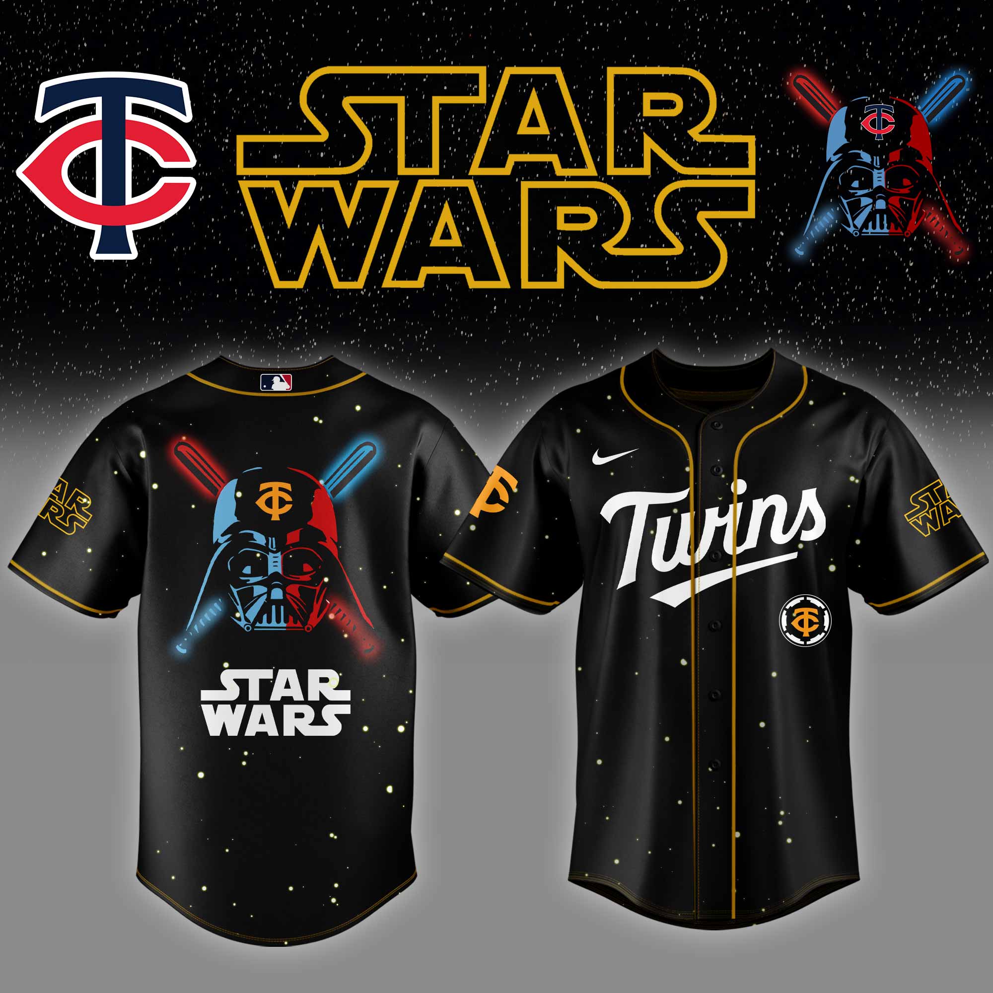 Minnesota Twins Mlb X Starwars Custom Baseball Jersey