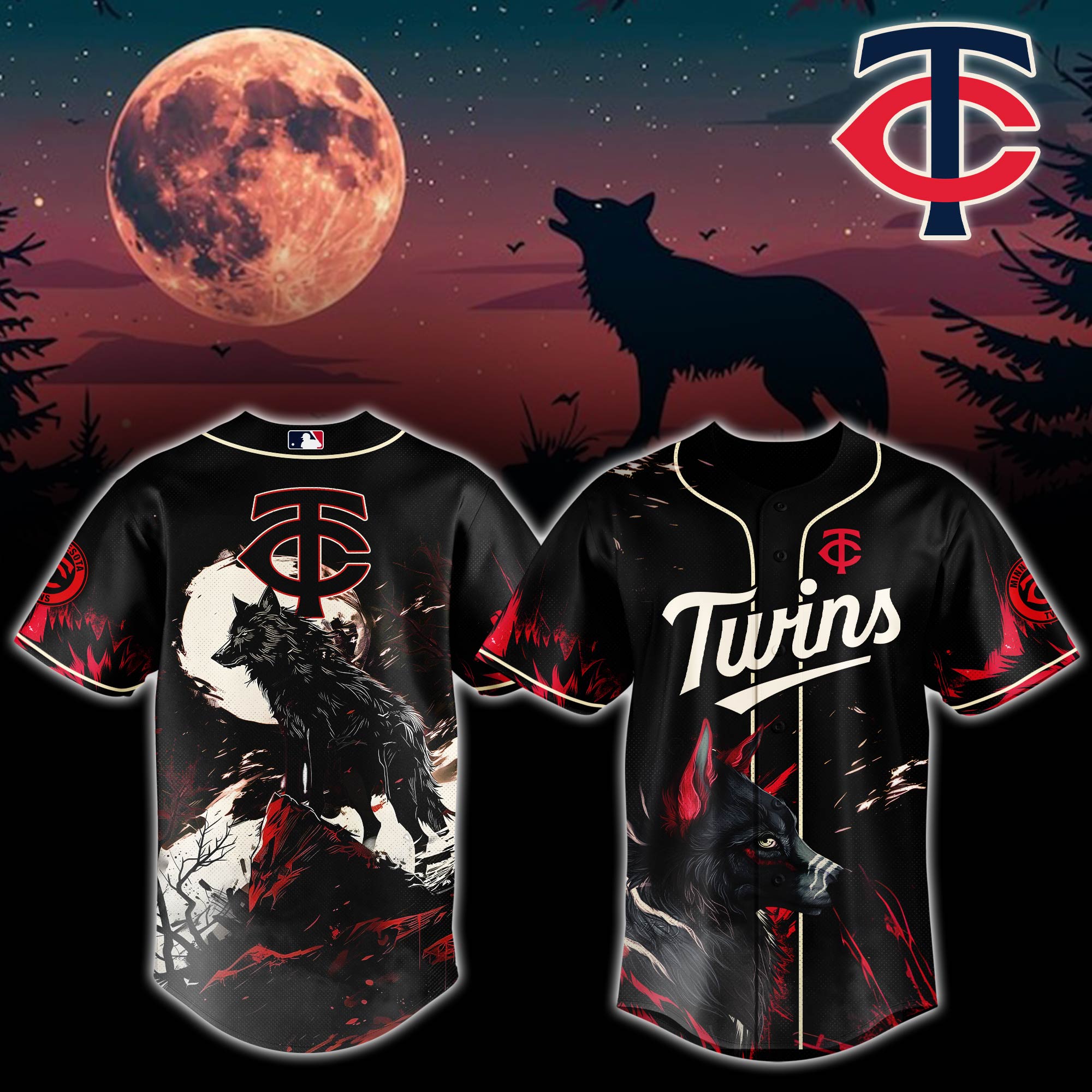 Minnesota Twins Mlb X Wolf Custom Baseball Jersey