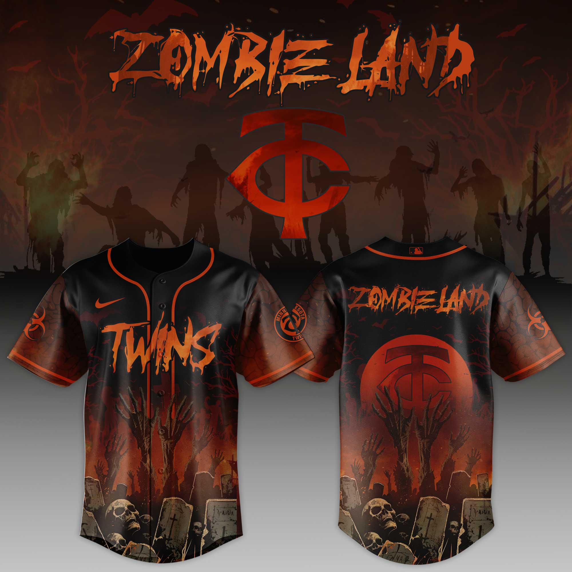 Minnesota Twins Mlb X Zombieland Custom Baseball Jersey