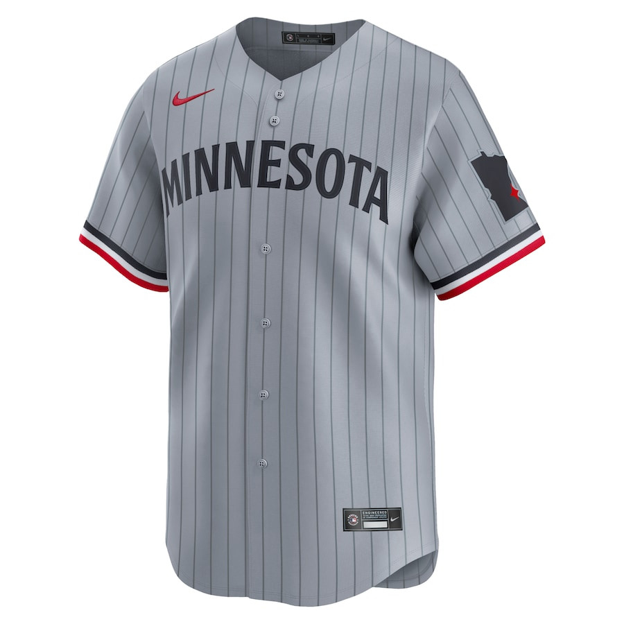 Alternative view of Minnesota Twins Road Limited Men Baseball Jersey - Gray 