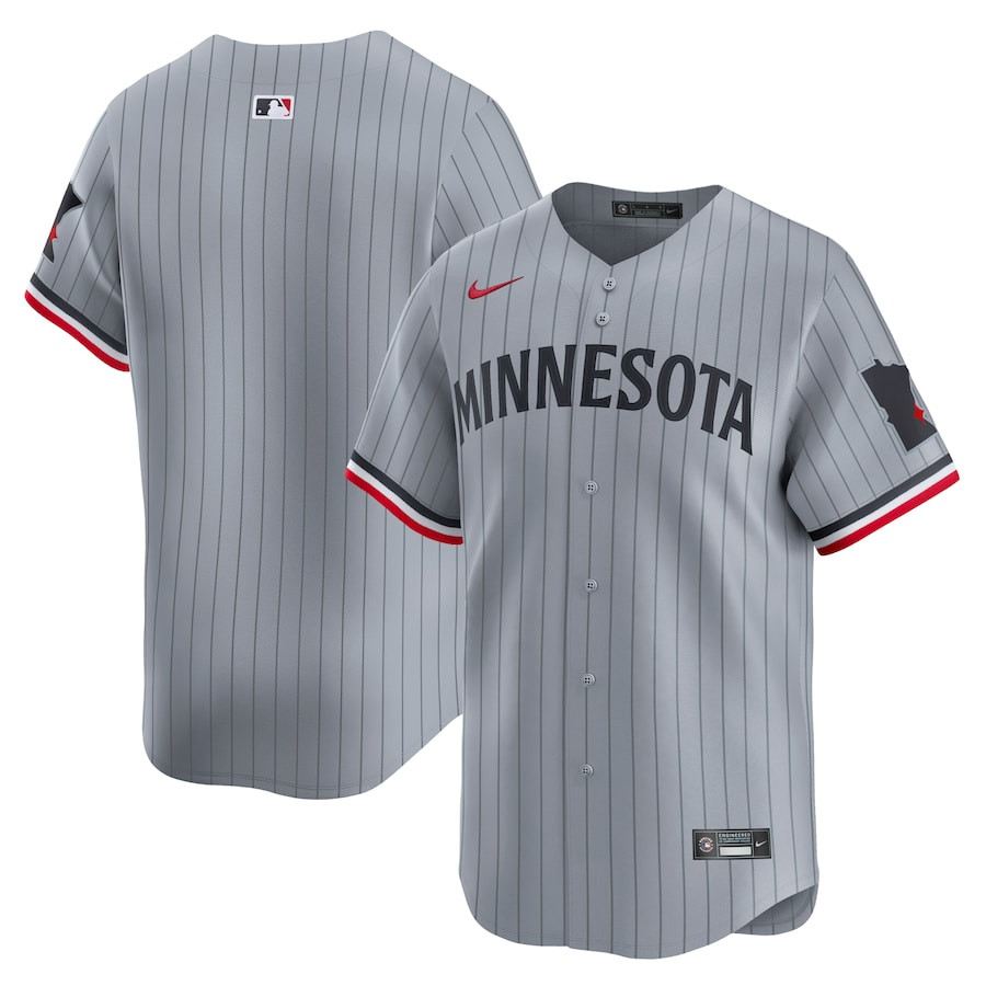Minnesota Twins Road Limited Men Baseball Jersey - Gray 