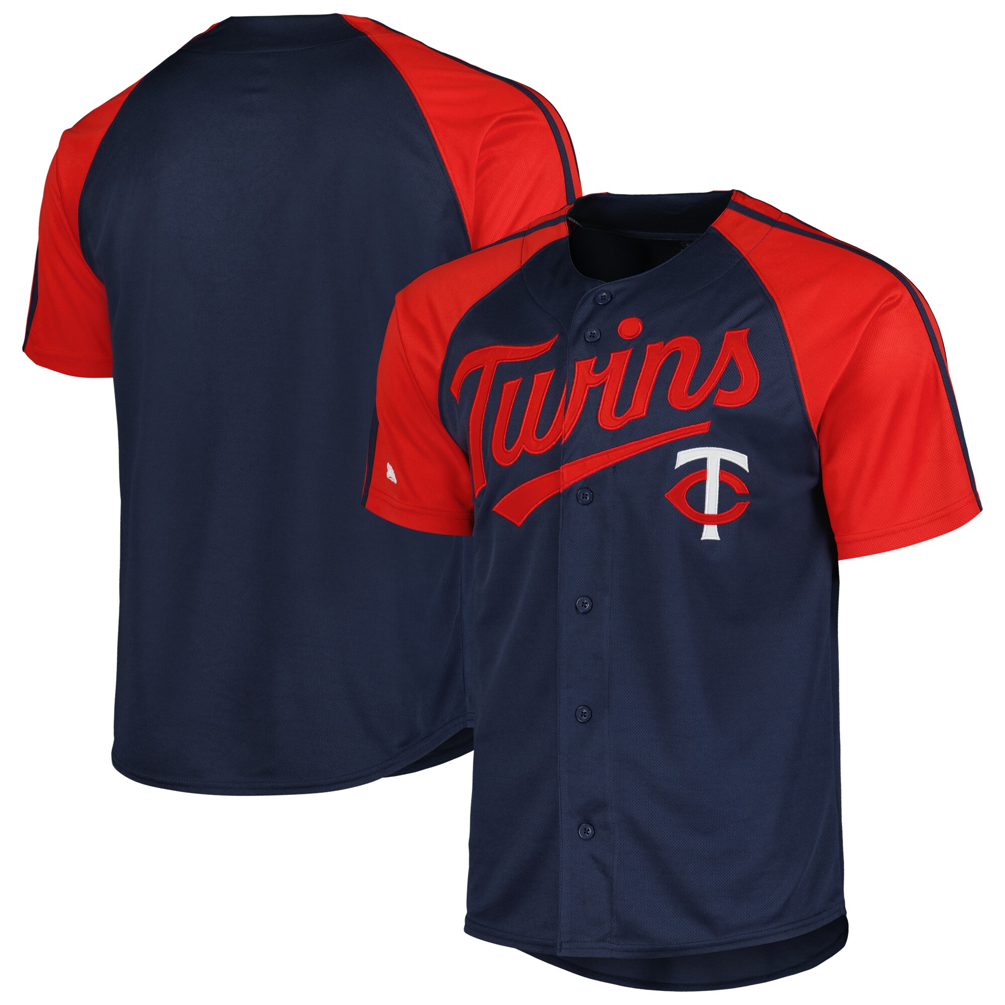 Minnesota Twins Stitches Team Raglan Baseball Jersey - Navy