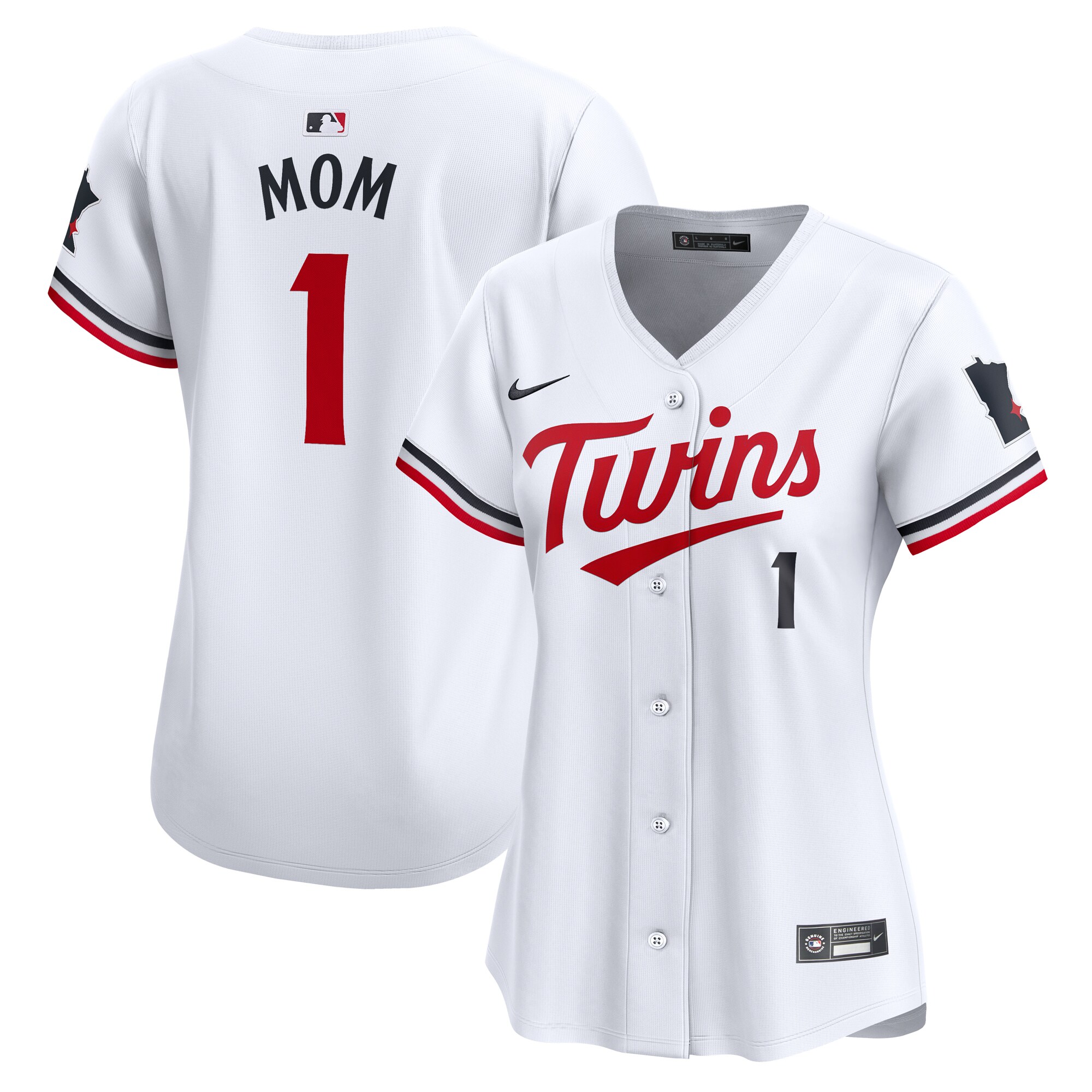 Minnesota Twins Women's #1 Mom Home Limited Baseball Jersey - White