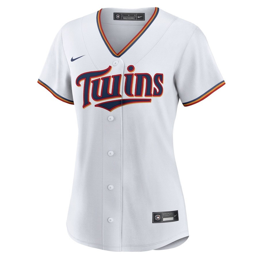 Alternative view of Minnesota Twins Women's Home Blank Baseball Jersey - White 