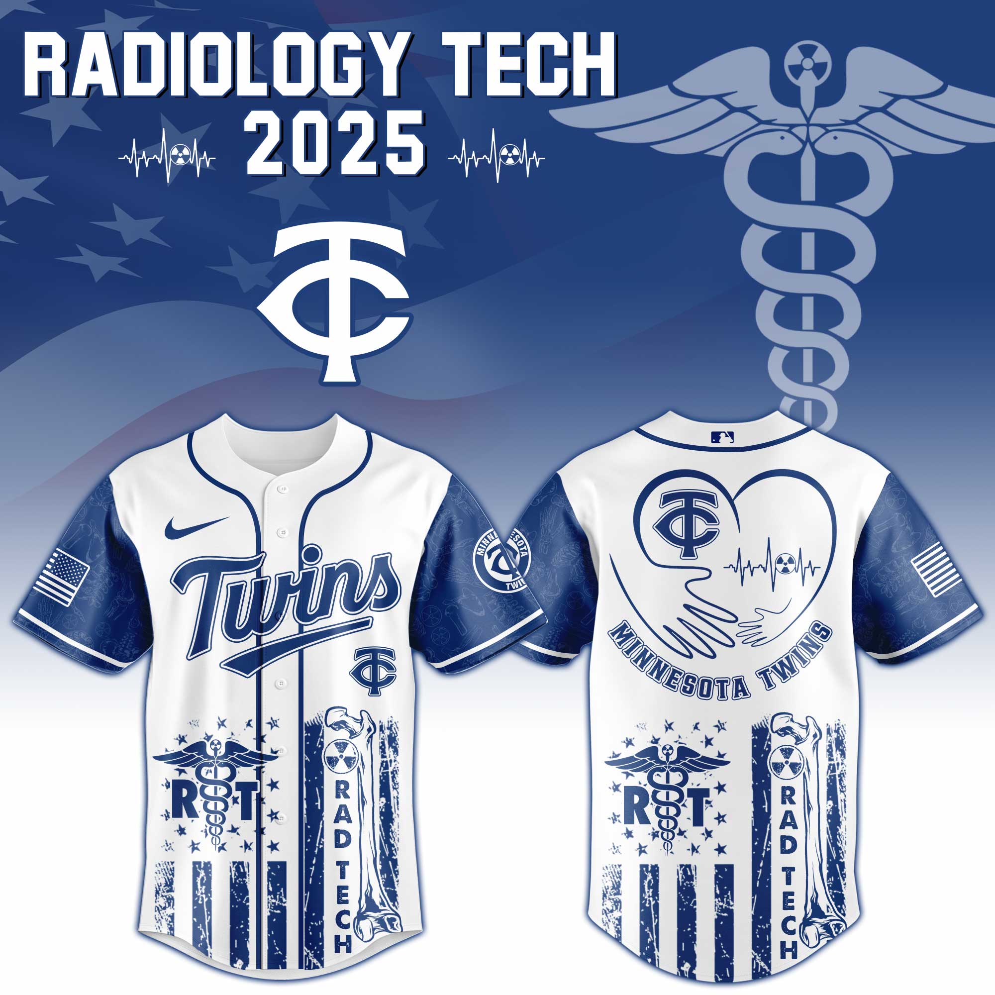 Minnesota Twins X Radiology Tech Night Exclusive Design Custom Baseball Jersey