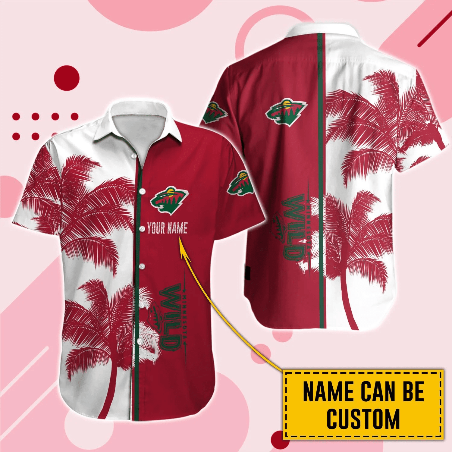 Alternative view of Minnesota Wild Hawaiian Shirt And Set - Customized - JS685 