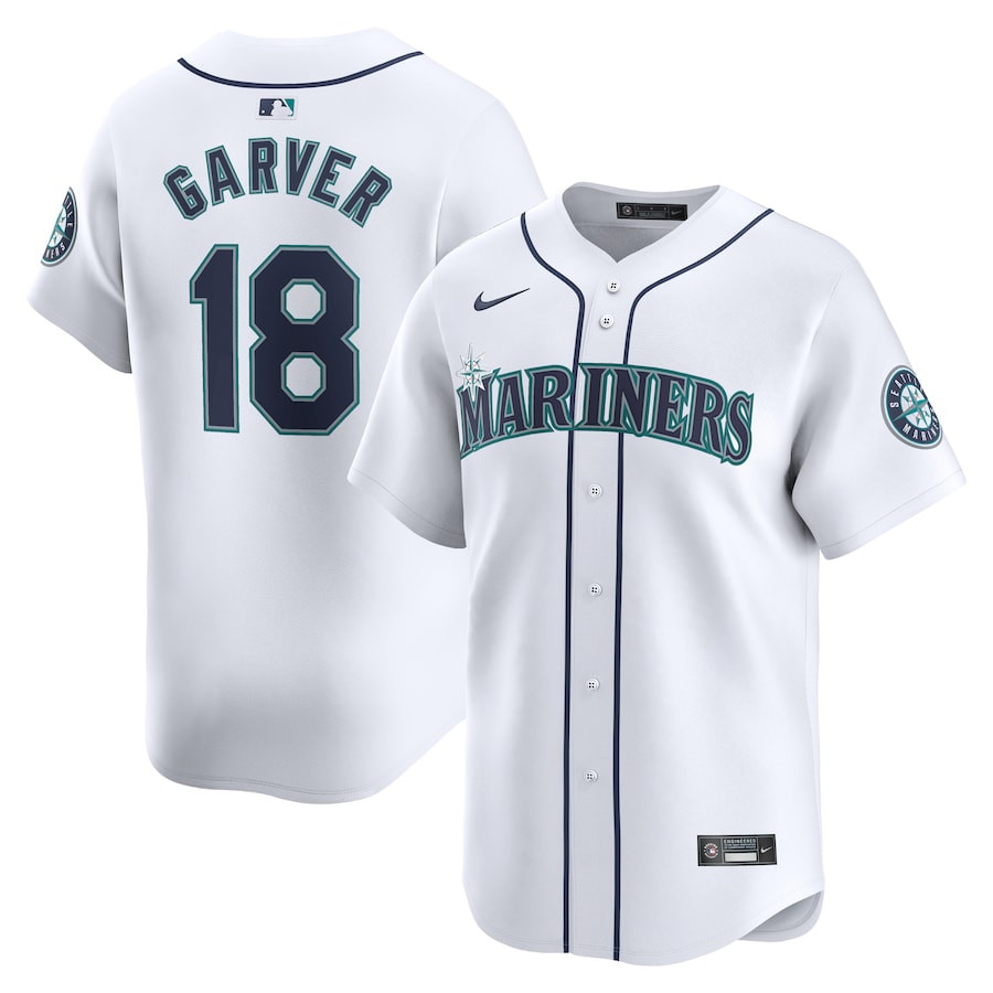 Mitch Garver 18 Seattle Mariners Home Limited Men Baseball Jersey - White 
