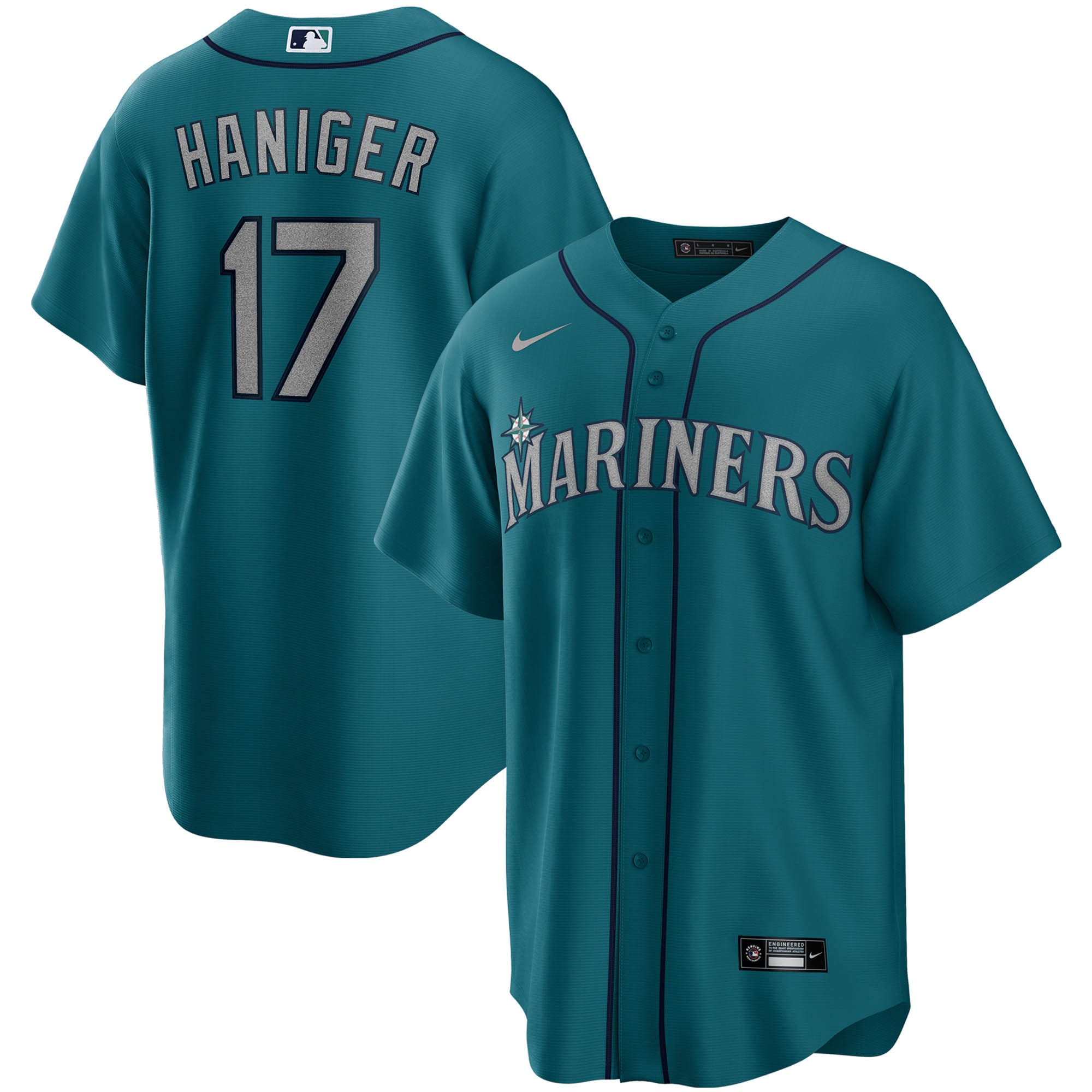 Mitch Haniger Seattle Mariners Alternate Replica Player Name Baseball Jersey - Aqua