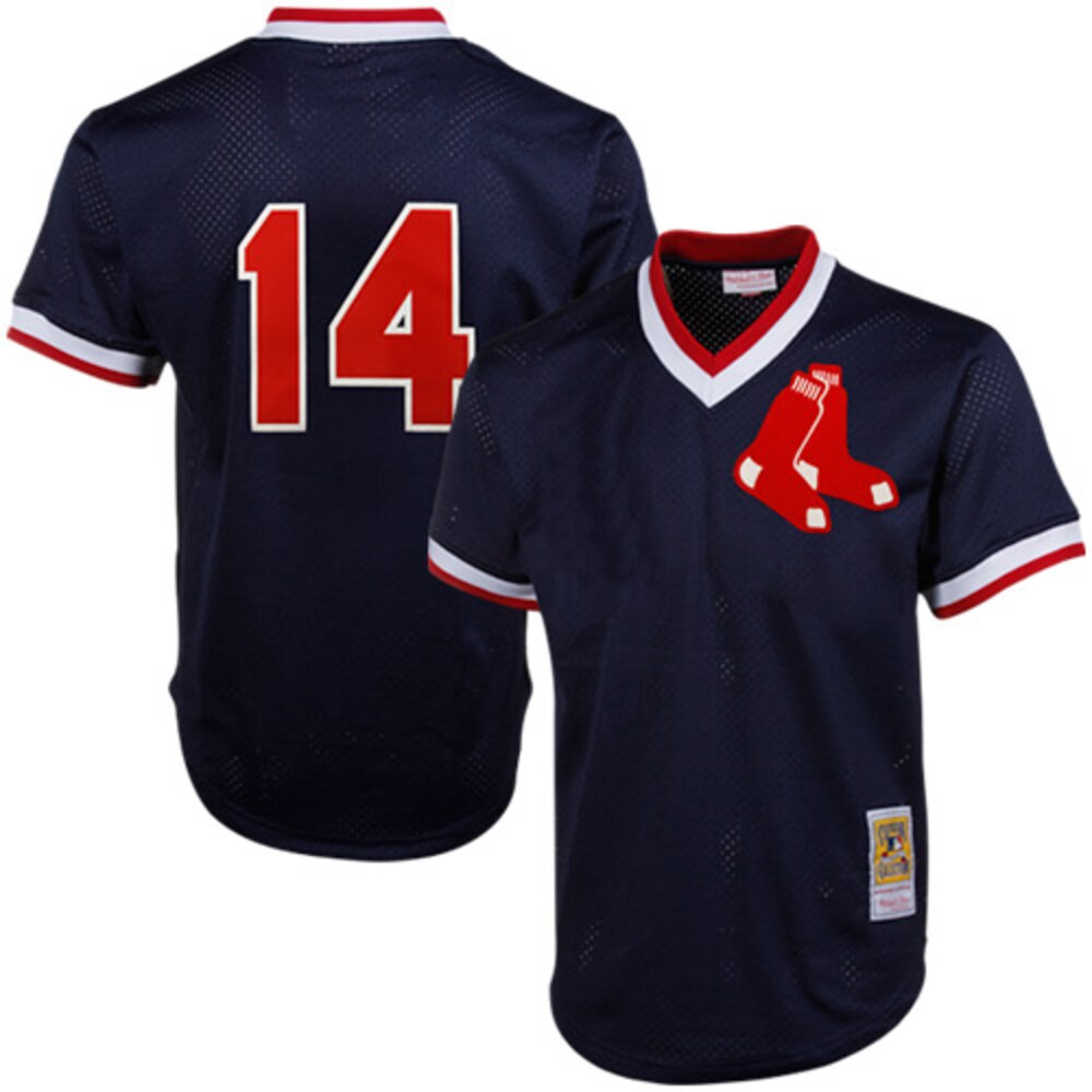 Mitchell & Ness Jim Rice Boston Red Sox 1989 Throwback Mesh Batting Practice Jersey - Navy Blue