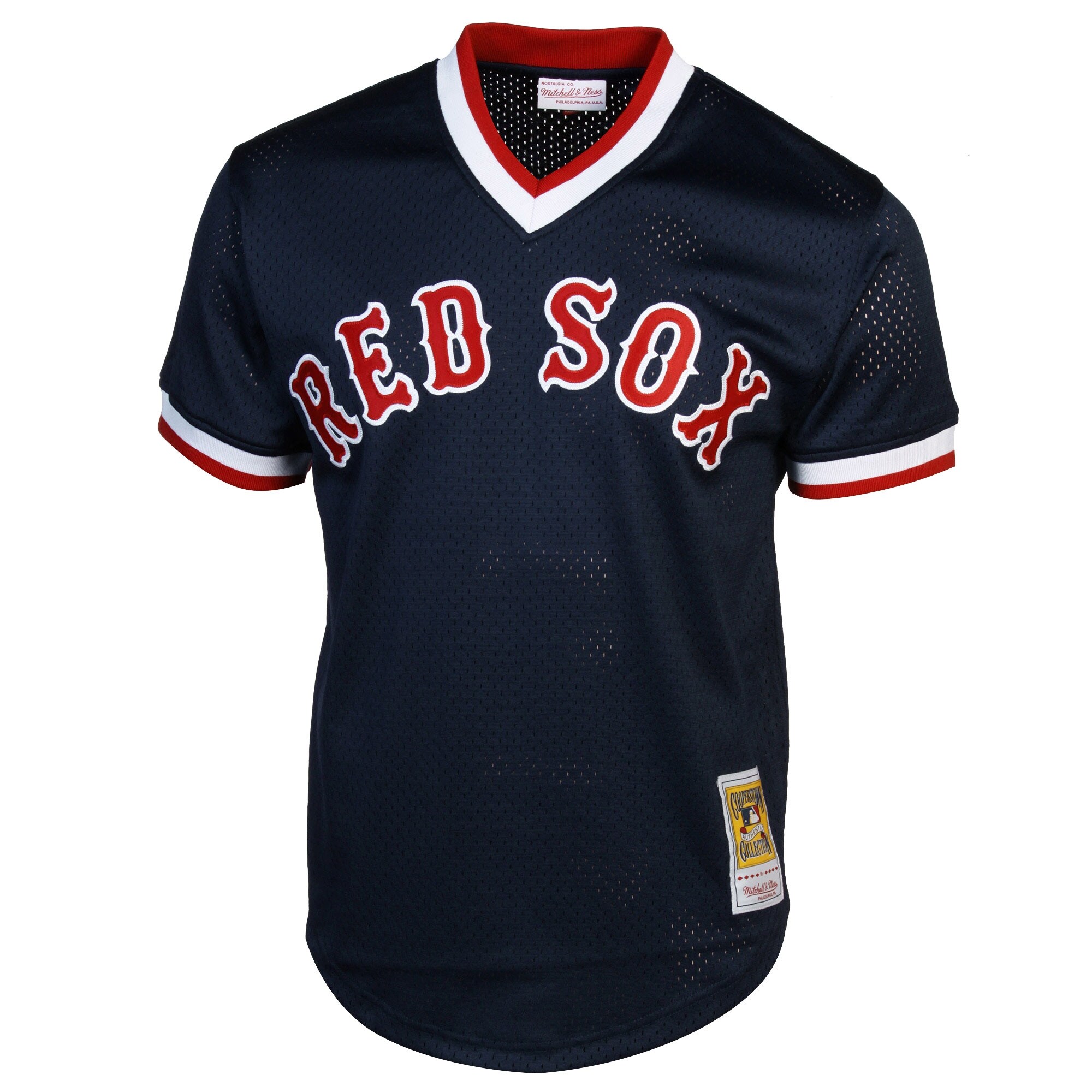 Alternative view of Mitchell & Ness Wade Boggs Boston Red Sox 1992 Authentic Cooperstown Collection Batting Practice Jersey - Navy Blue