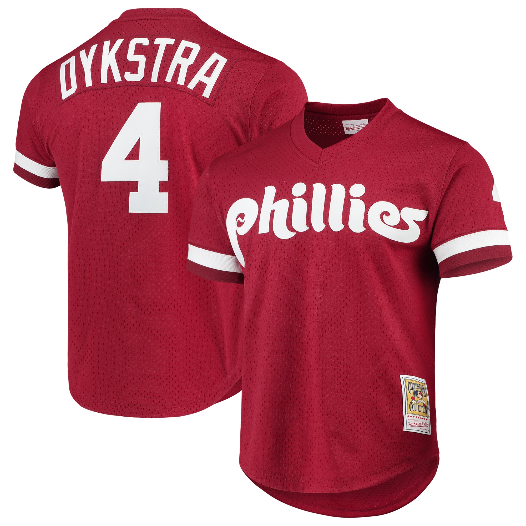 Mitchell & Ness Lenny Dykstra Philadelphia Phillies Cooperstown Collection Mesh Batting Practice Baseball Jersey – Scarlet