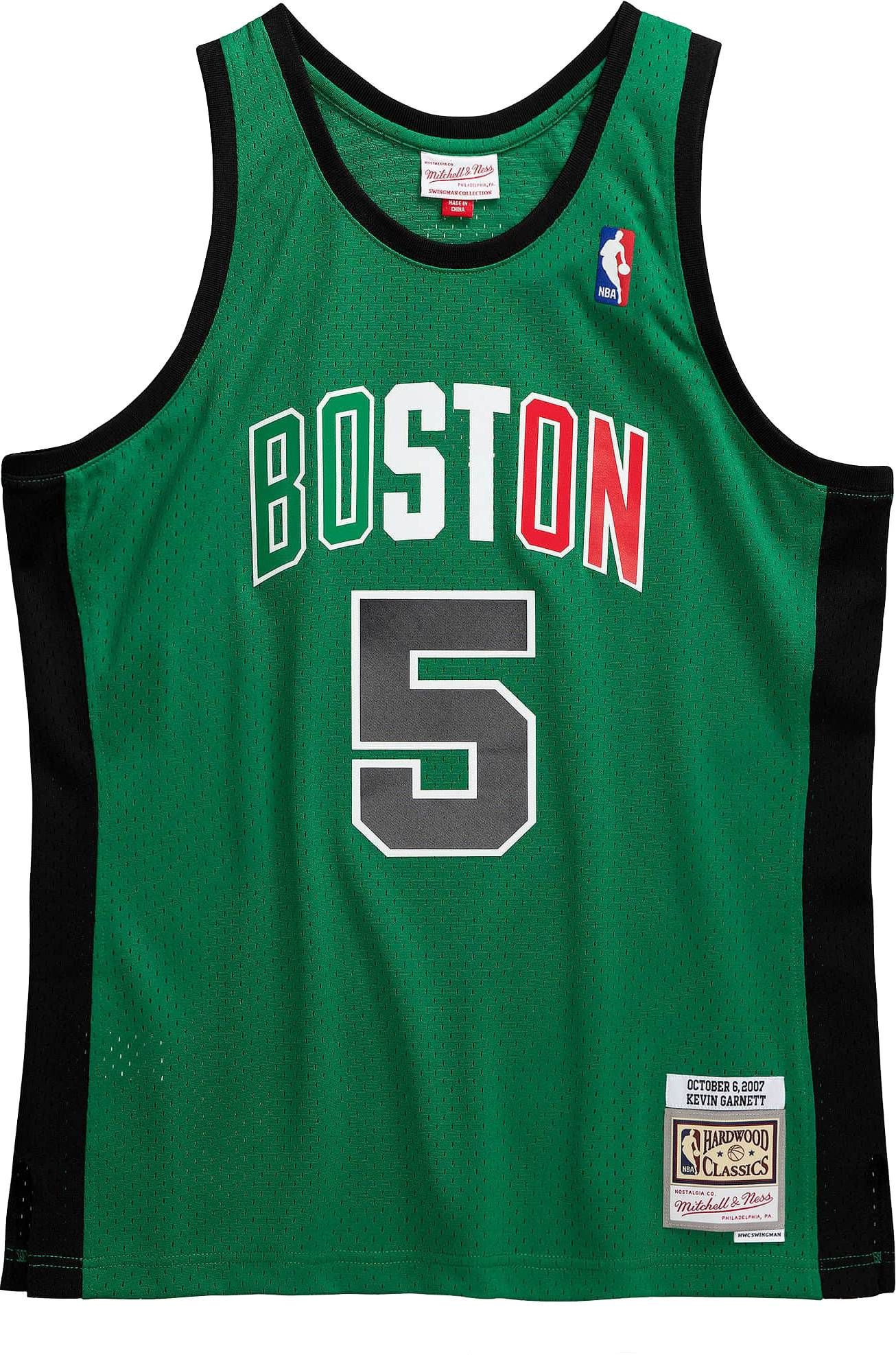 Alternative view of Mitchell & Ness Men's Boston Celtics Kevin Garnett 5 Swingman Green Basketball Jersey - JS197