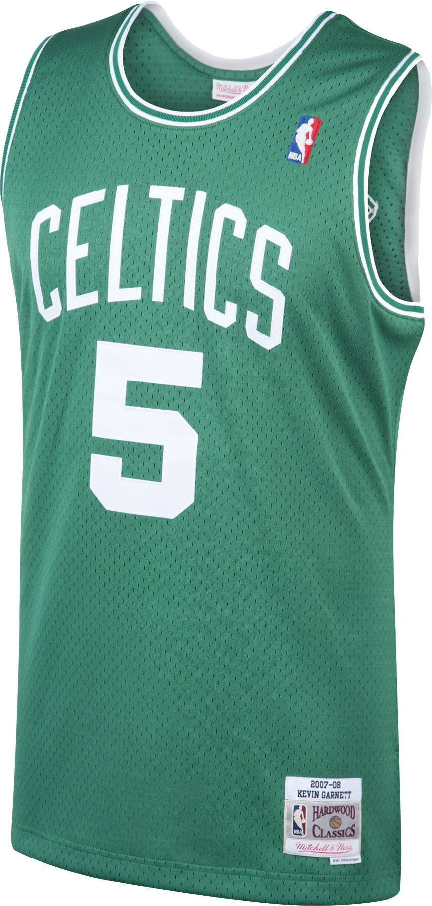 Alternative view of Mitchell & Ness Men's Boston Celtics Kevin Garnett 5 Swingman Basketball Jersey - JS379