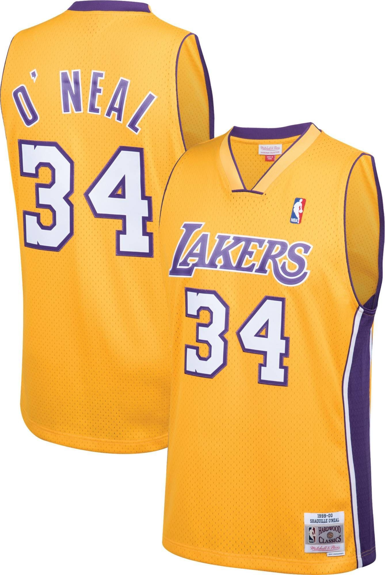 Mitchell & Ness Men's Los Angeles Lakers Shaquille O'neal 34 Swingman Basketball Jersey - JS427 