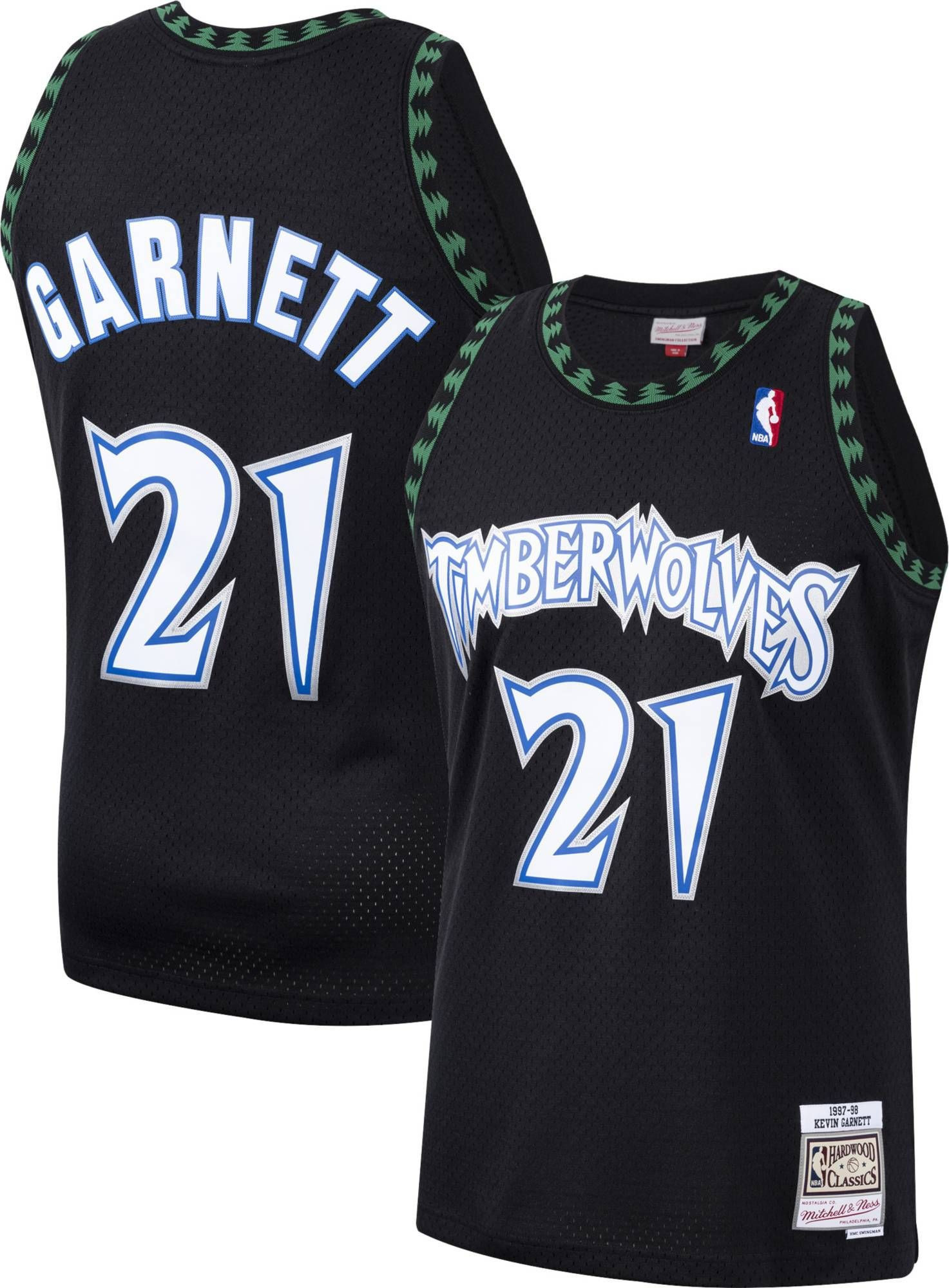 Mitchell & Ness Men's Minnesota Timberwolves Kevin Garnett 21 Swingman Basketball Jersey - JS472 
