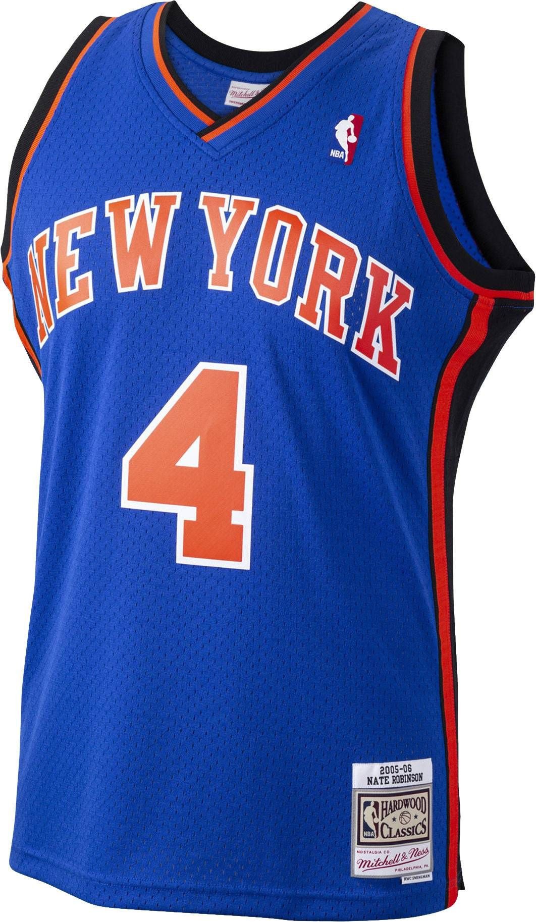 Alternative view of Mitchell & Ness Men's New York Knicks Nate Robinson 4 Swingman Blue Basketball Jersey - JS770 