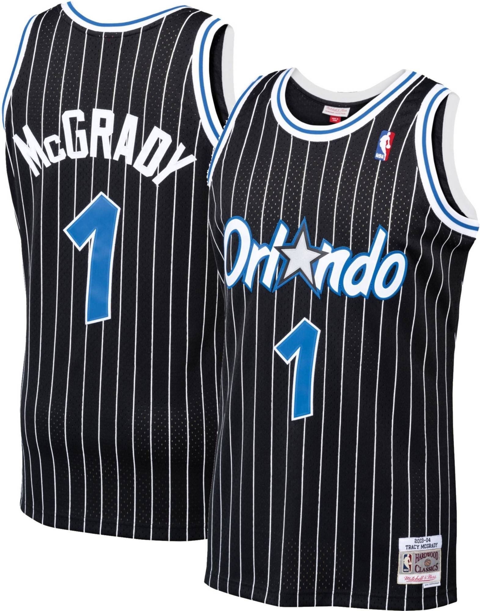 Mitchell & Ness Men's Orlando Magic Tracy Mcgrady 1 Swingman Black Basketball Jersey - JS310 