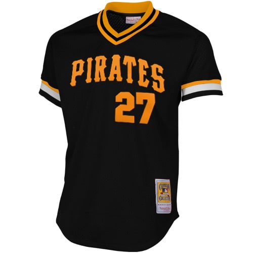 Alternative view of Mitchell & Ness Pittsburgh Pirates Kent Tekulve 1982 Cooperstown Collection Practice Jersey - Black 