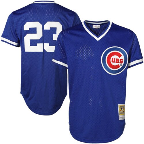 Alternative view of Mitchell & Ness Ryne Sandberg Chicago Cubs Cooperstown Authentic Collection Throwback Replica Baseball Jersey – Royal Blue