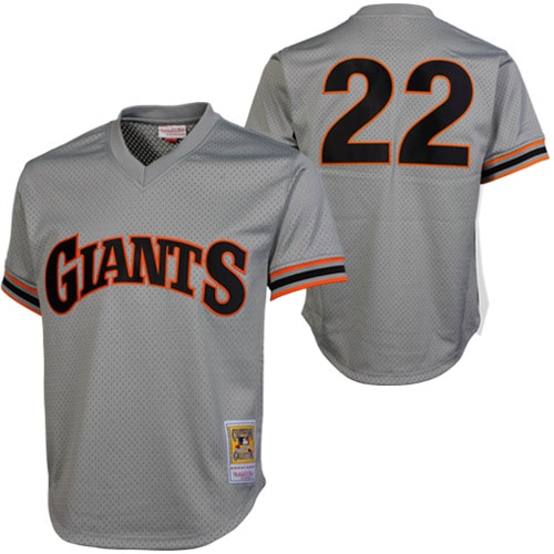 Alternative view of Mitchell & Ness Will Clark San Francisco Giants 1989 Authentic Cooperstown Collection Batting Practice Baseball Jersey – Gray
