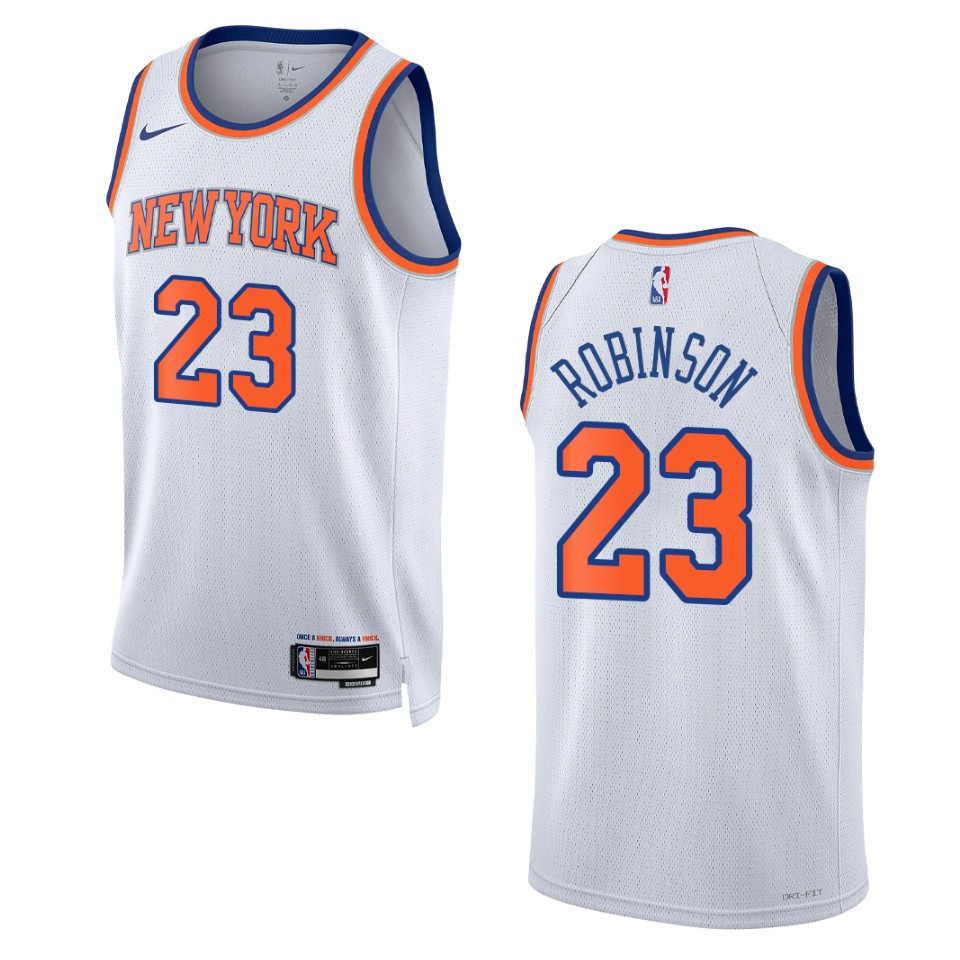 Mitchell Robinson White Association Edition 2022-23 New York Knicks Swingman Basketball Jersey