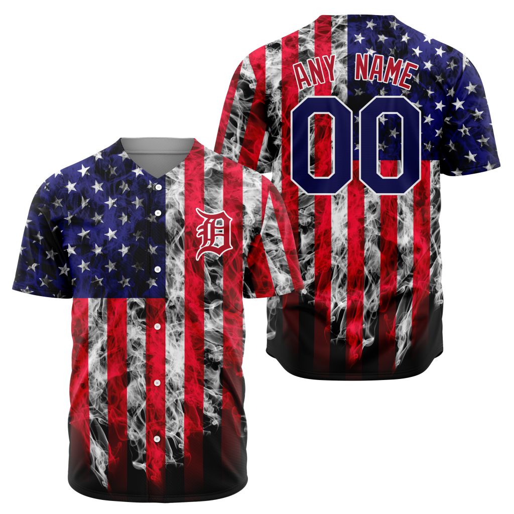 Mlb Detroit Tigers Special Independence Day 4th Of July Design Custom Baseball Jersey