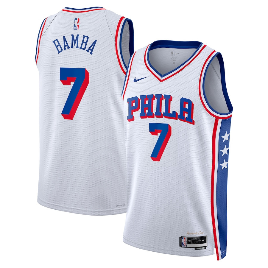 Mo Bamba 7 Philadelphia 76ers 2023/24 Swingman Basketball Jersey - Association Edition - White - JS929 