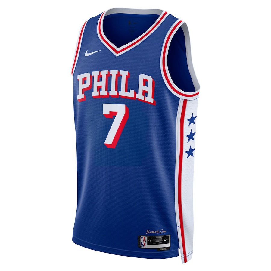Alternative view of Mo Bamba 7 Philadelphia 76ers 2023/24 Swingman Basketball Jersey - Icon Edition - Royal - JS341 