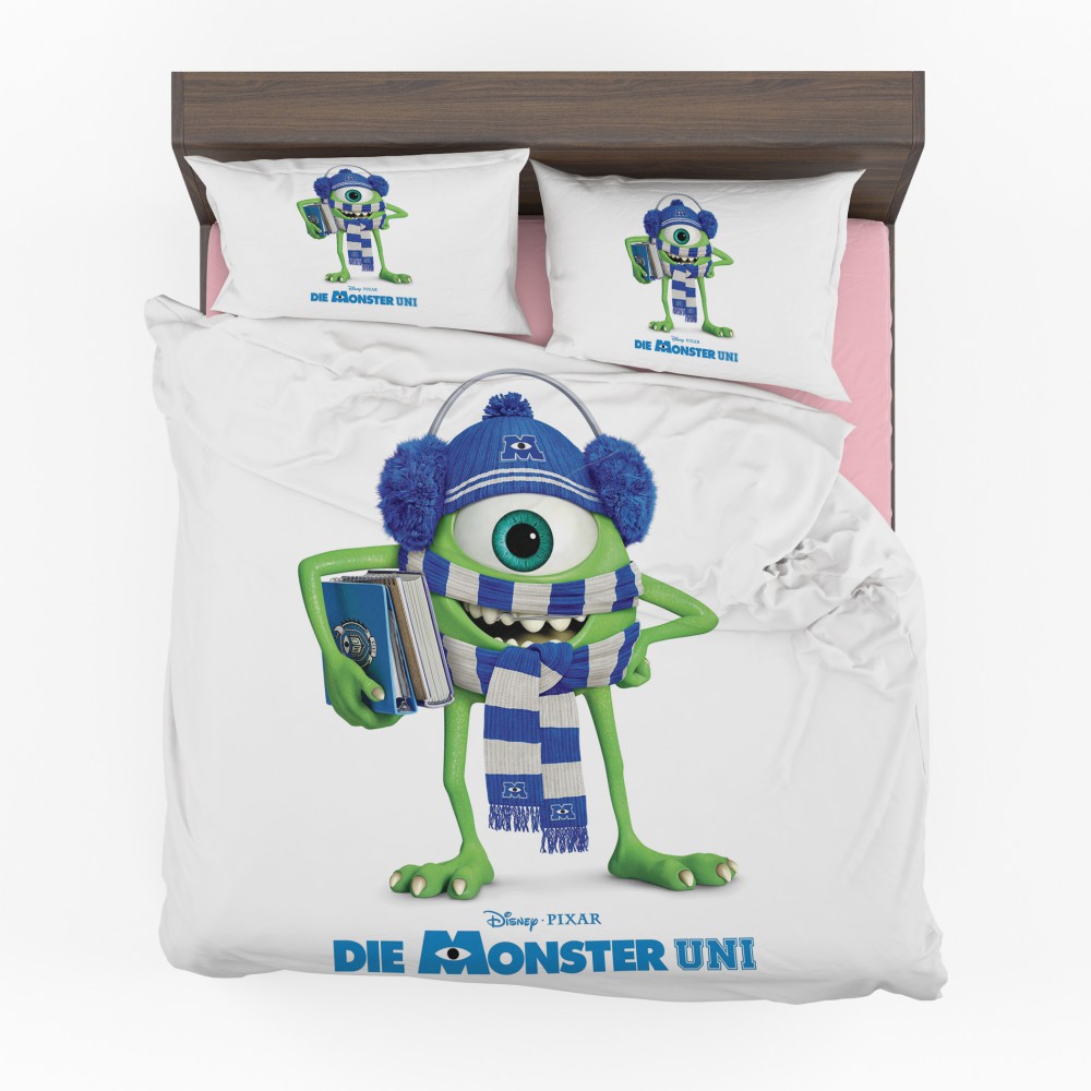 Monsters University Mike Wazowski Scarves Hats Books Disney Pixar Bedding Set - Custom Bedding Set