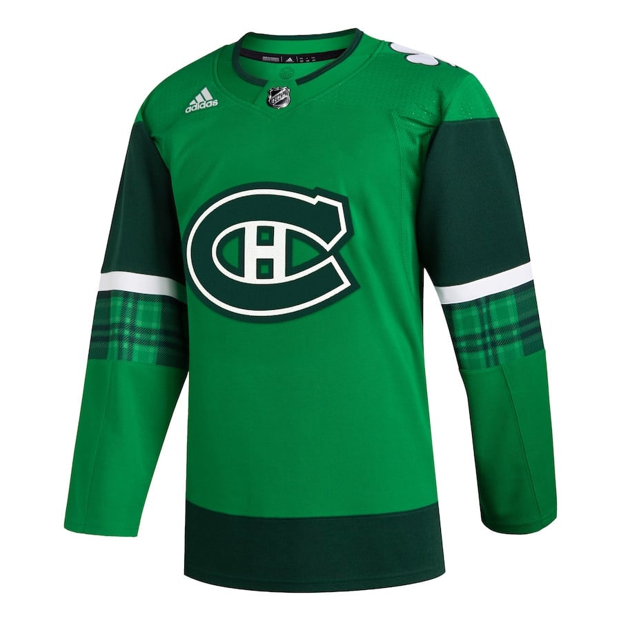 Alternative view of Montreal Canadiens 2023 St. Patrick's Day Primegreen Men Hockey Jersey - Kelly Green - JS281 